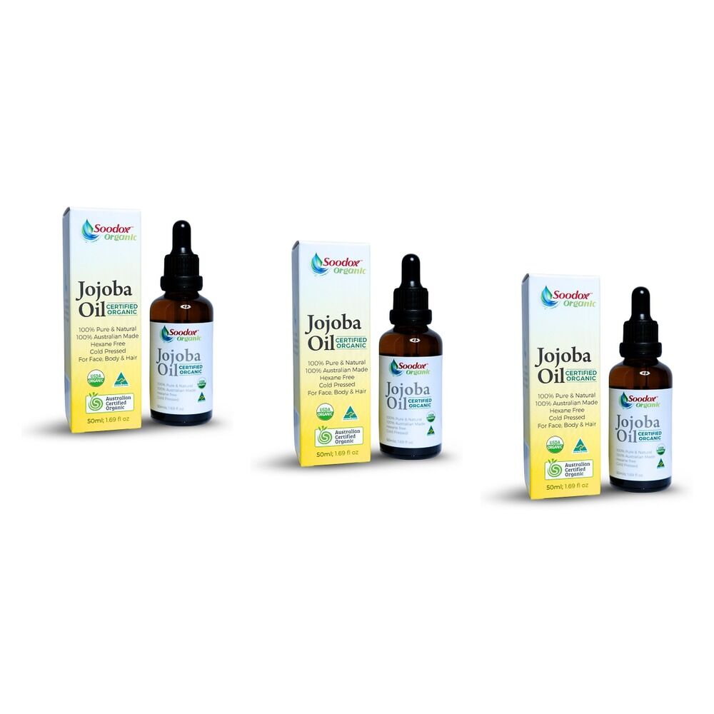 Soodox Organic Jojoba Oil 50mL Pack of 3