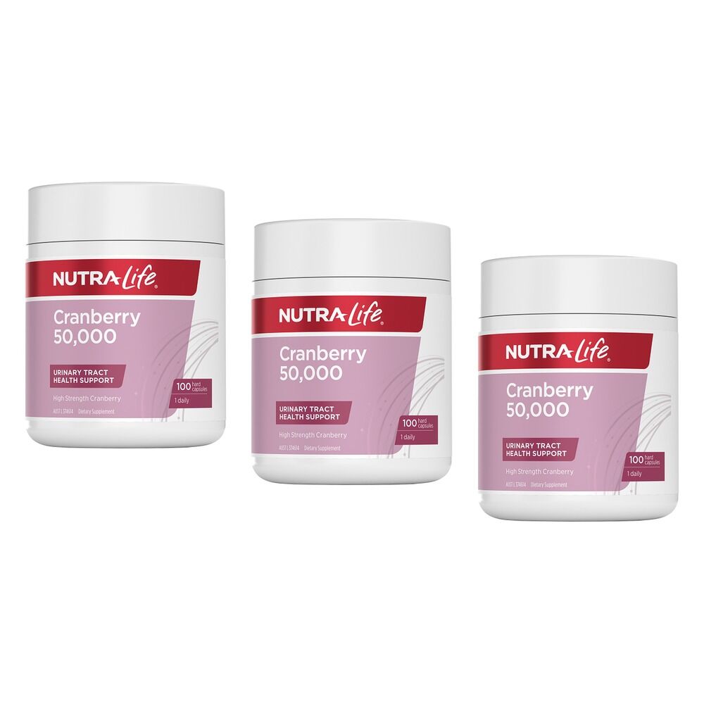 Nutra-Life Cranberry 50000 100 Capsules Pack of 3
