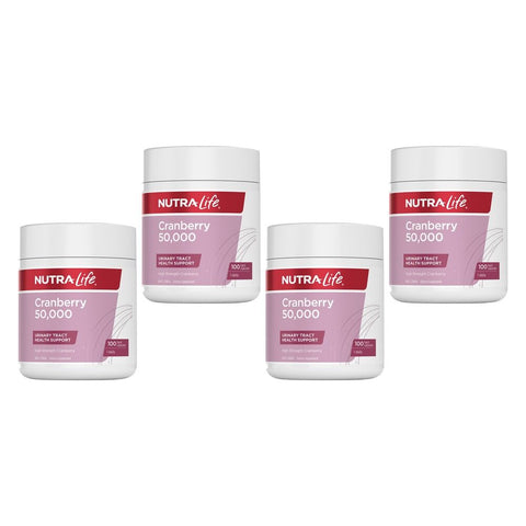Nutra-Life Cranberry 50000 100 Capsules Pack of 4