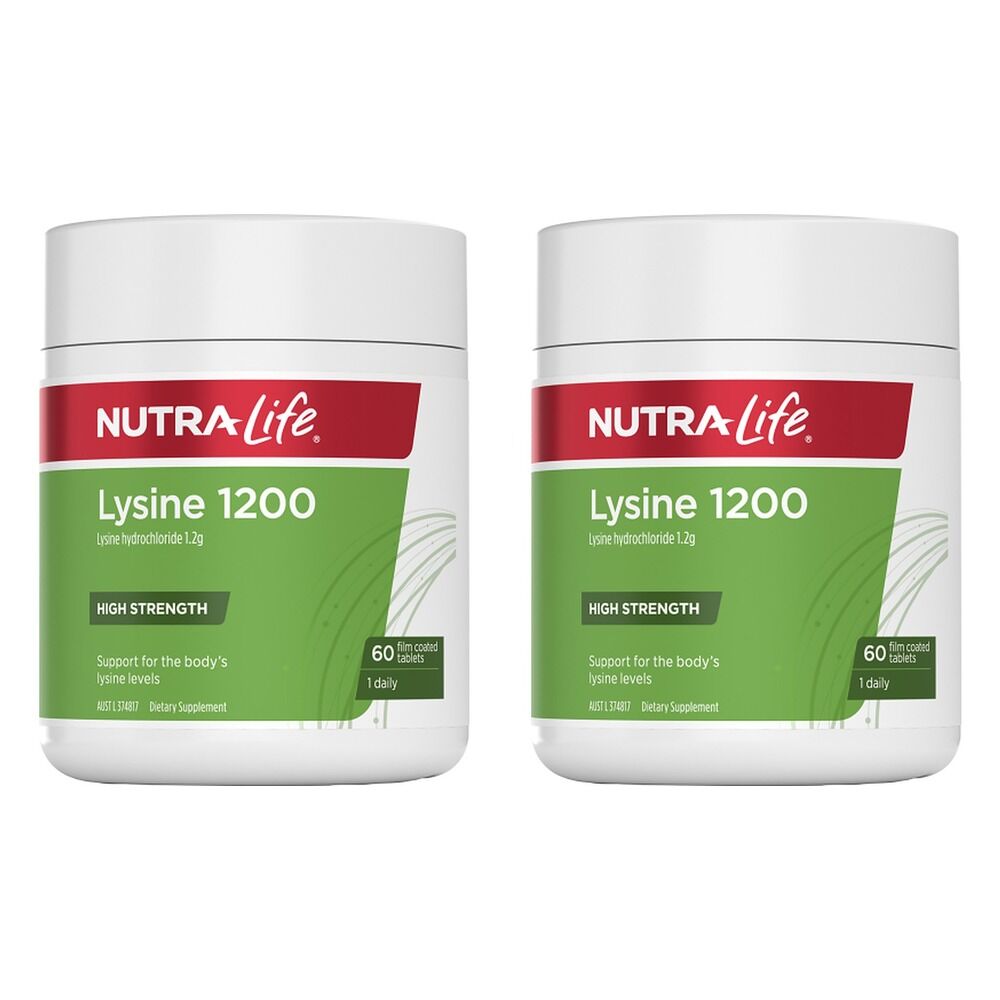 Nutra-Life L-Lysine 1200mg 60 Tablets Pack of 2