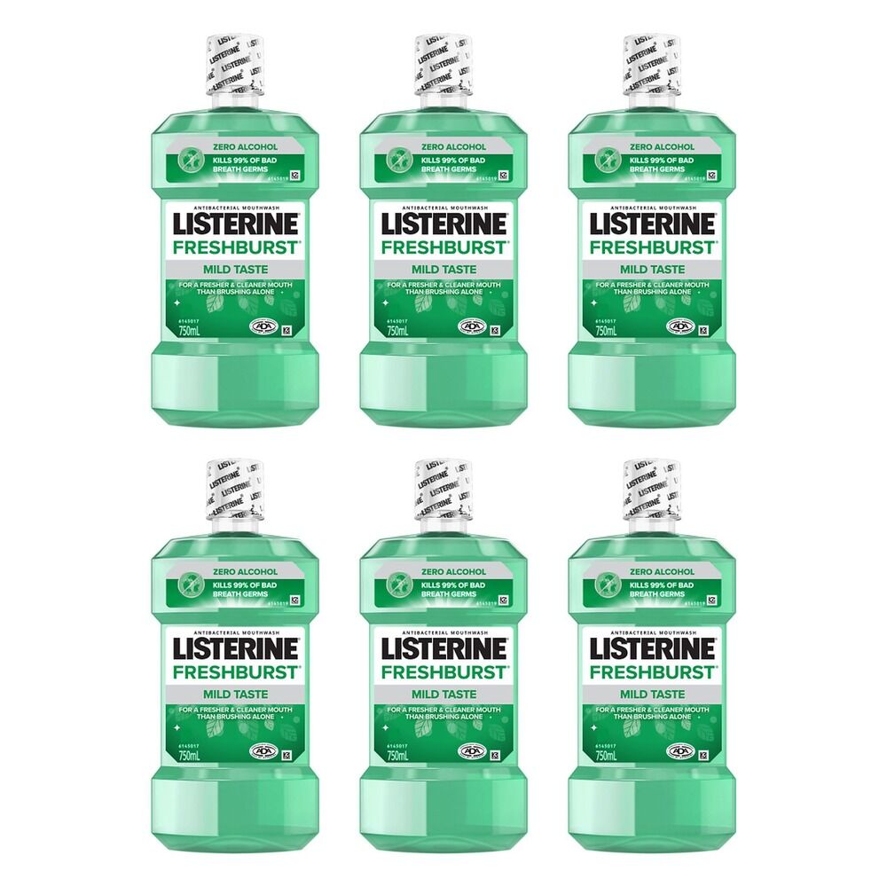 Listerine Freshburst Zero Mouthwash 750mL x 2 Bundle of 6