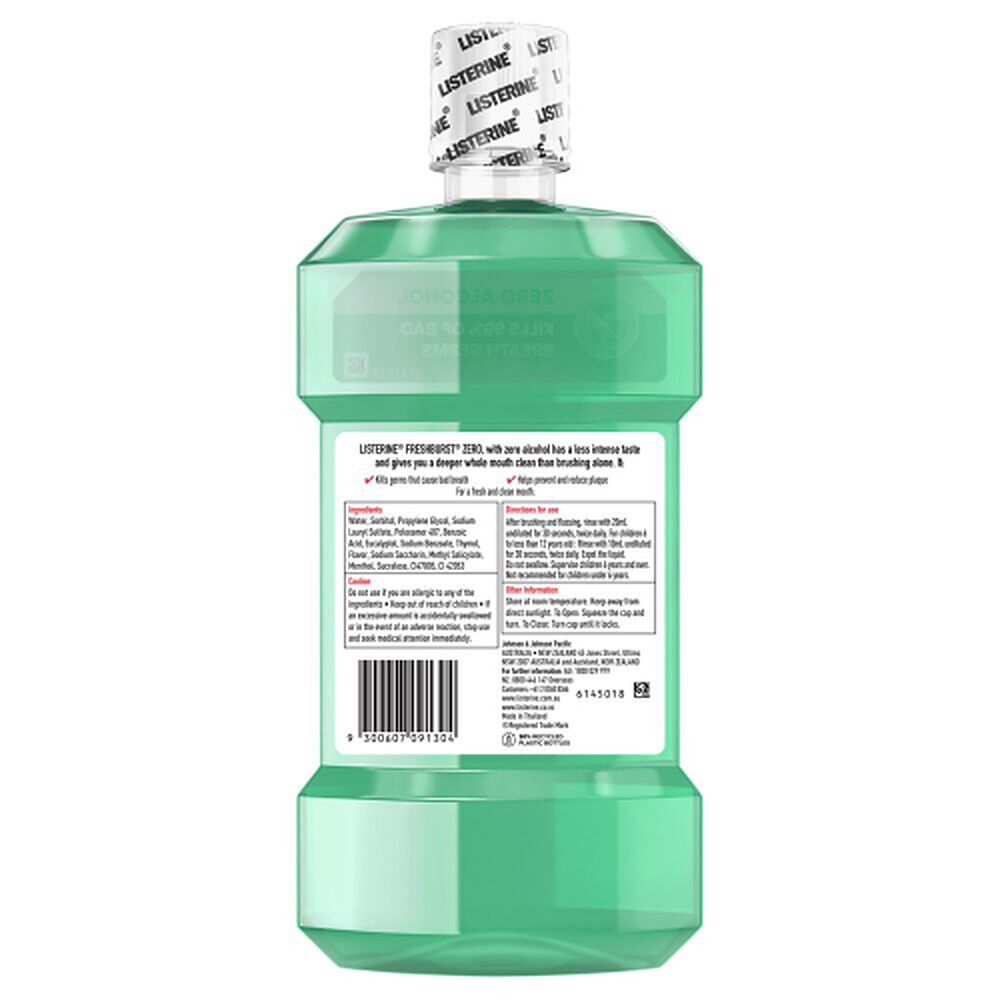 Listerine Freshburst Zero Mouthwash 750mL x 2