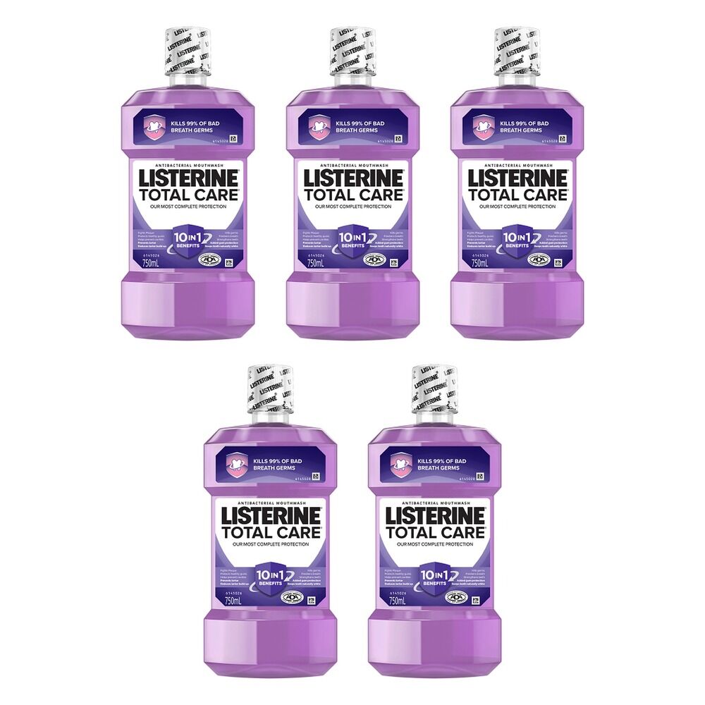 Listerine Total Care Antibacterial Mouthwash 750mL x 2 Bundle of 5