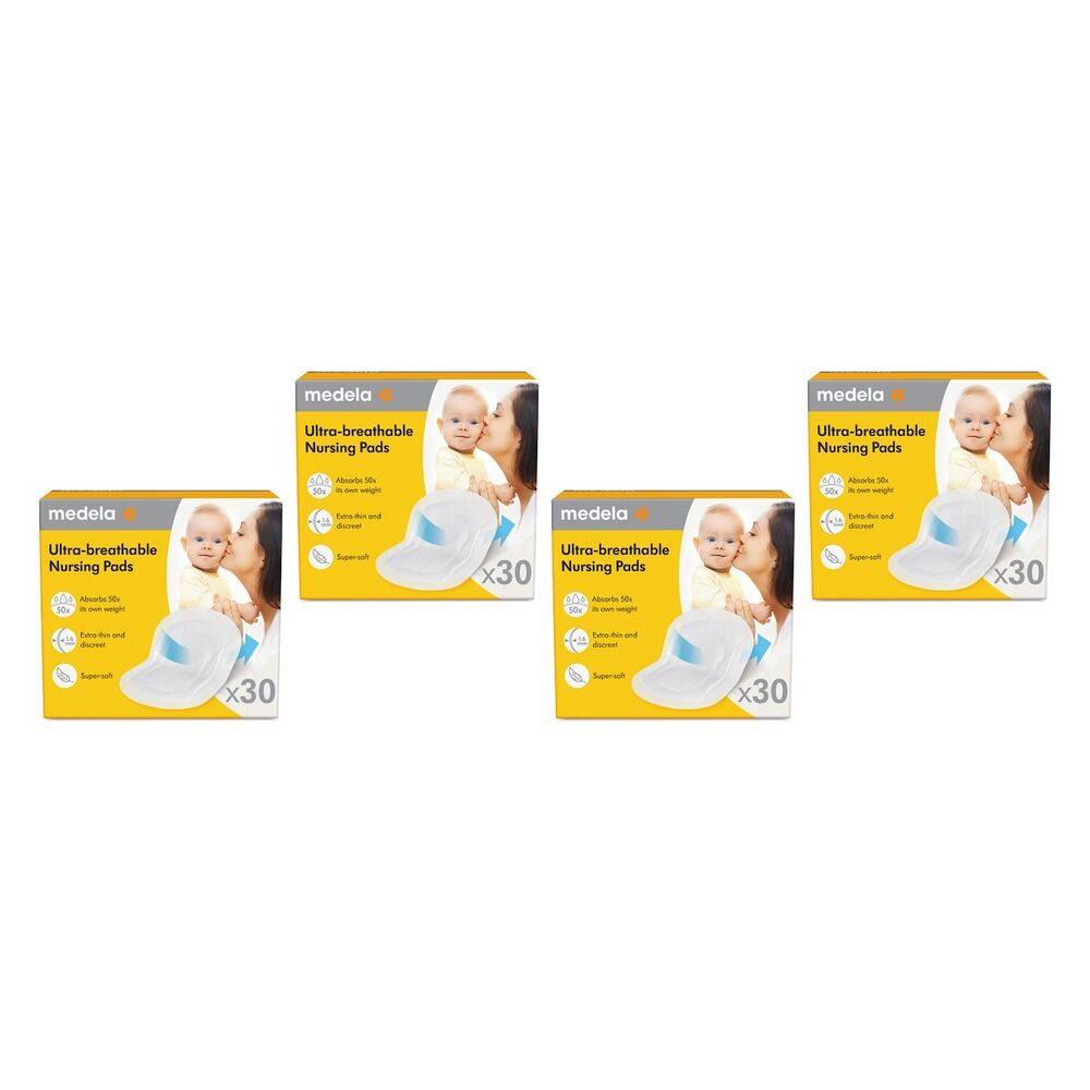 Medela Ultra Breathable Nursing Pads 30 Pack x 3 Bundle of 4
