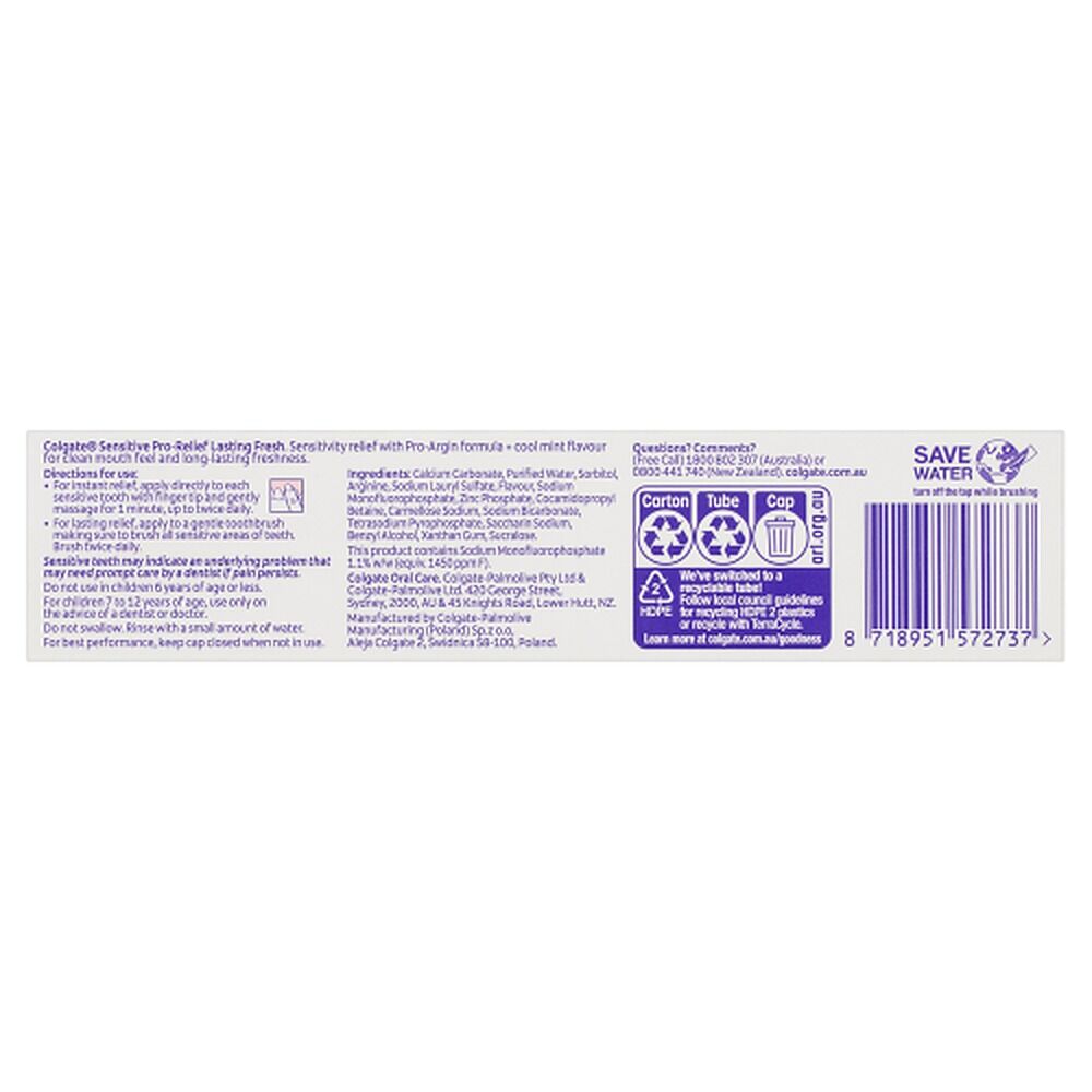 Colgate Sensitive Pro-Relief Lasting Fresh Toothpaste 110g