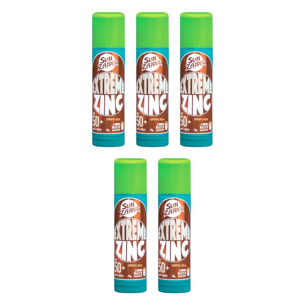 Sun Zapper Extreme Zinc Stick Green Sea 15g Pack of 5