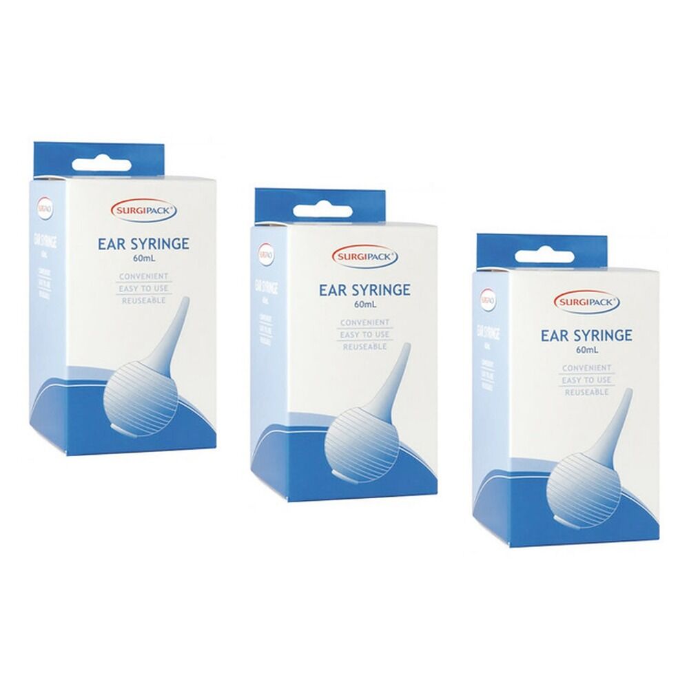 SurgiPack Ear Syringe Medium 60mL Pack of 3