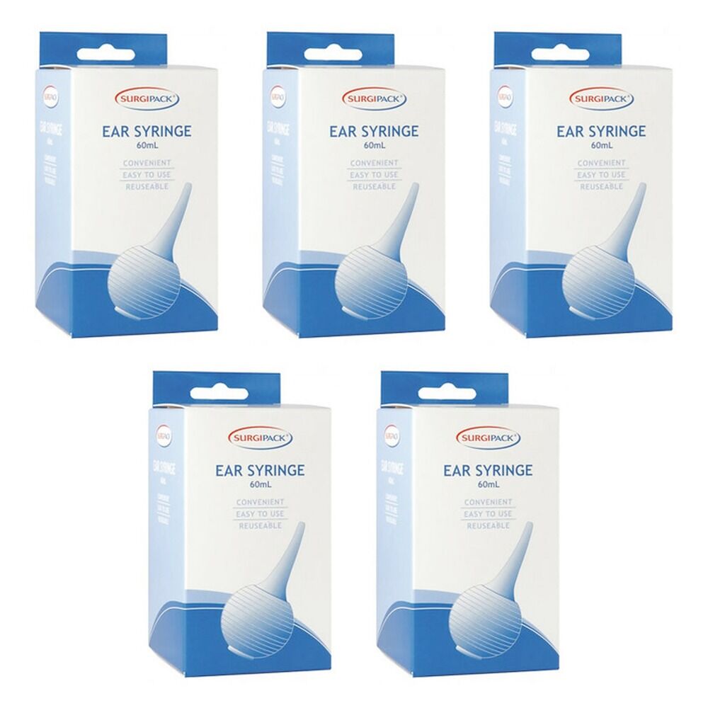 SurgiPack Ear Syringe Medium 60mL Pack of 5