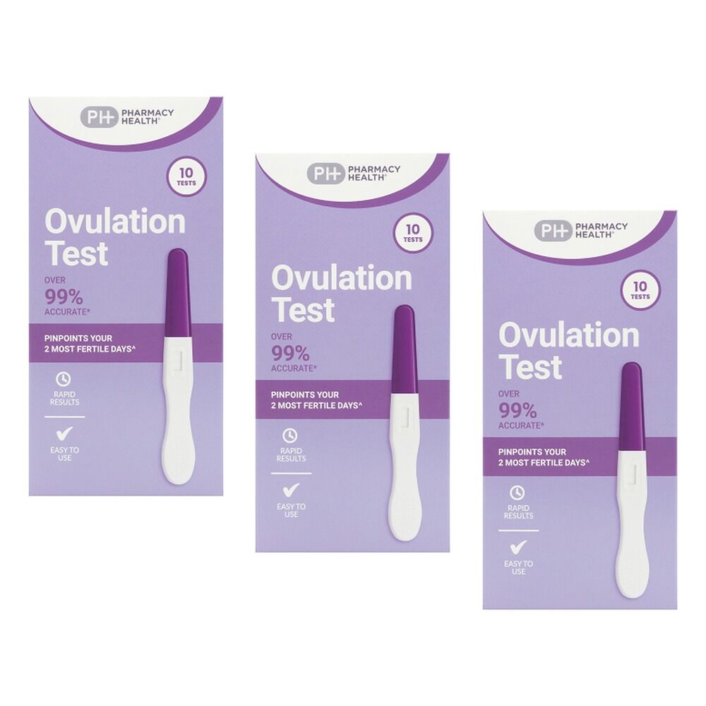 Pharmacy Health Ovulation Test Midstream 10 Pack Bundle of 3