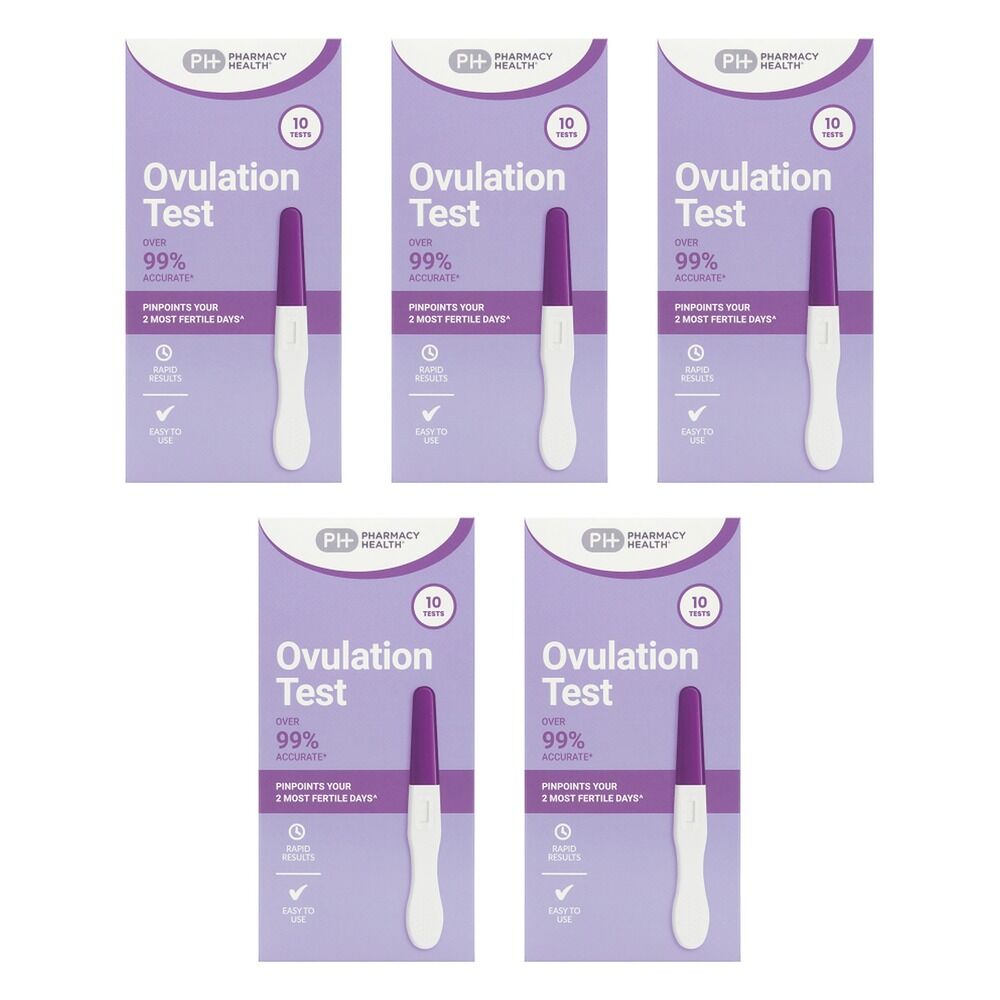Pharmacy Health Ovulation Test Midstream 10 Pack Bundle of 5