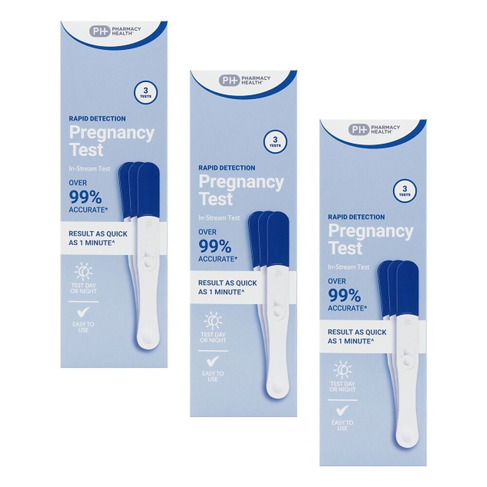 Pharmacy Health Pregnancy Test Midstream 3 Pack Bundle of 3