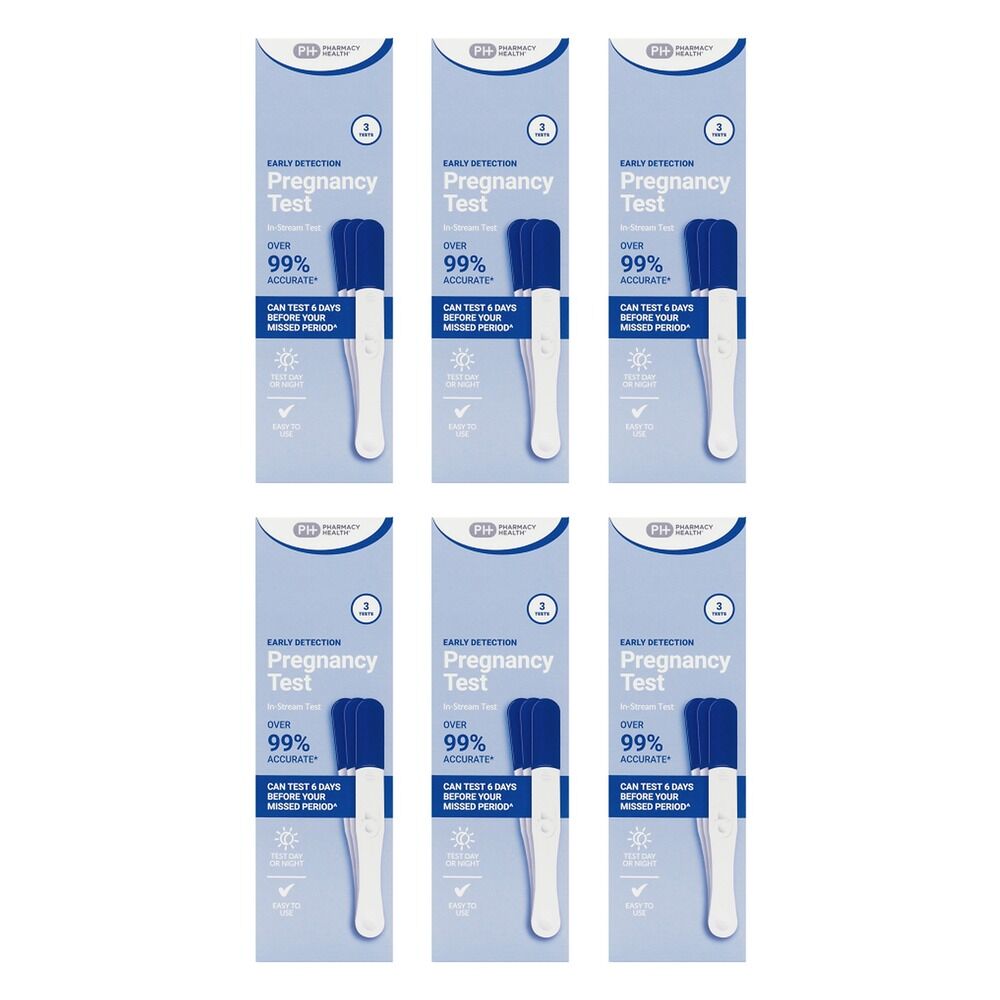 Pharmacy Health Early Detect Pregnancy Test Midstream 3 Pack Bundle of 6