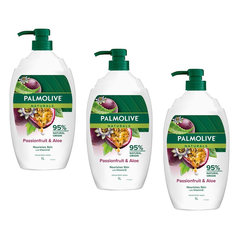 Palmolive Naturals Body Wash Passionfruit & Aloe 1L x 3 Bundle of 3