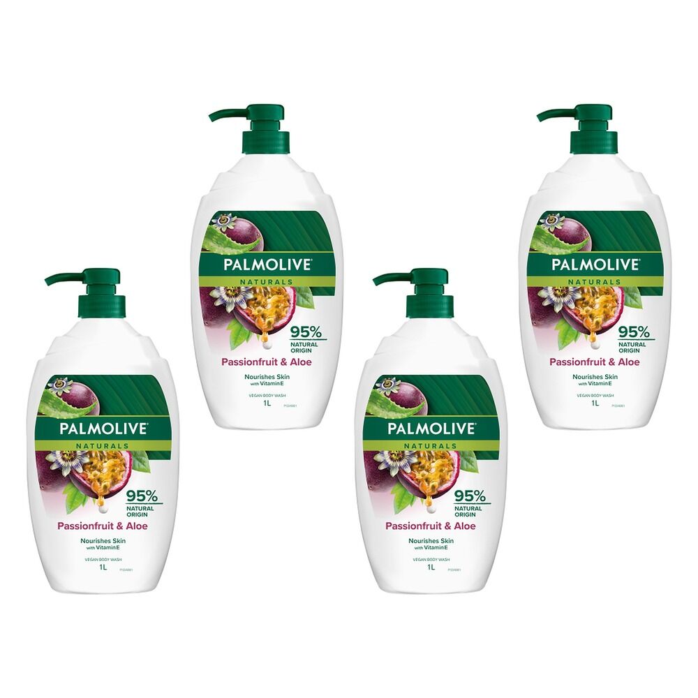 Palmolive Naturals Body Wash Passionfruit & Aloe 1L x 3 Bundle of 4