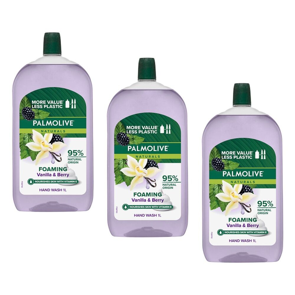 Palmolive Naturals Foaming Hand Wash Vanilla & Berry Refill 1L x 3 Bundle of 3
