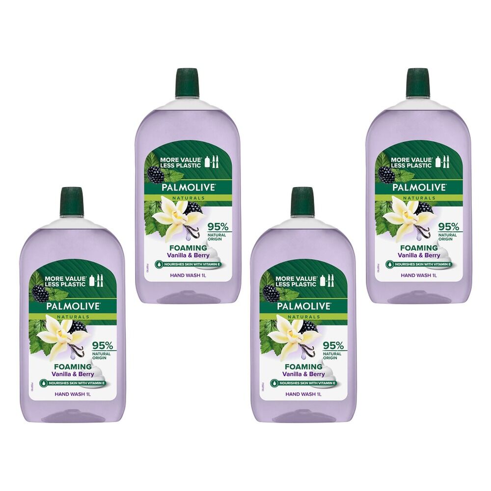 Palmolive Naturals Foaming Hand Wash Vanilla & Berry Refill 1L x 3 Bundle of 4