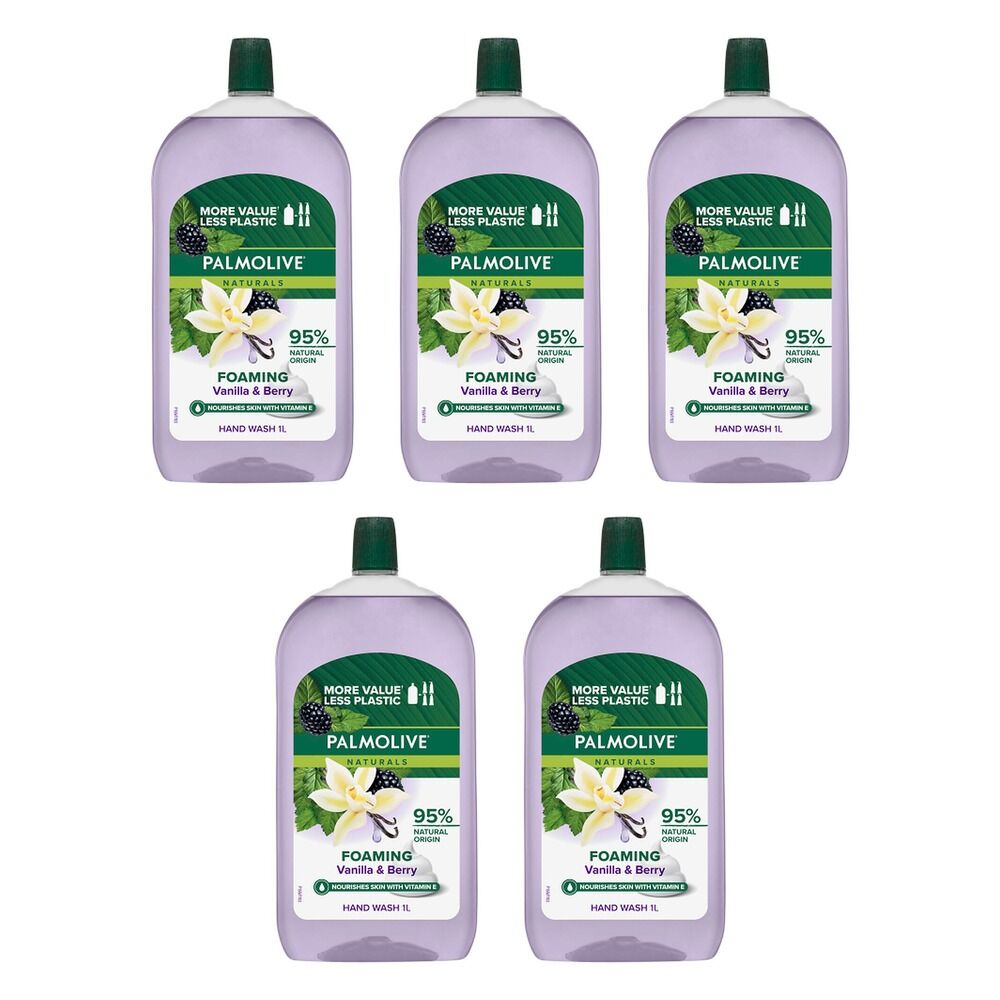 Palmolive Naturals Foaming Hand Wash Vanilla & Berry Refill 1L x 3 Bundle of 5