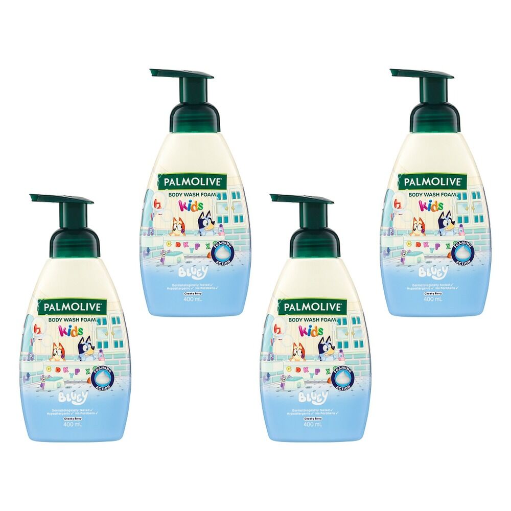 Palmolive Bluey Kids Body Wash Foam Cheeky Berry 400mL x 4 Bundle of 4