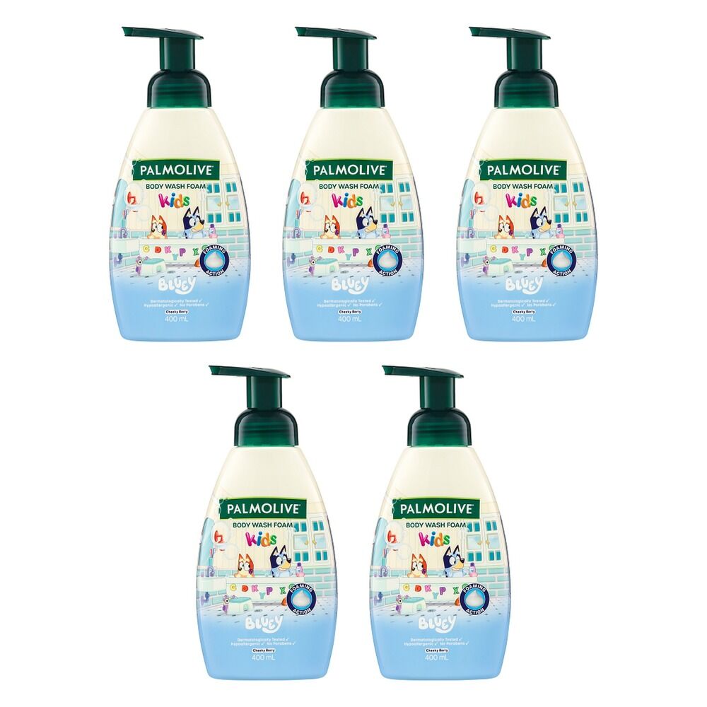 Palmolive Bluey Kids Body Wash Foam Cheeky Berry 400mL x 4 Bundle of 5
