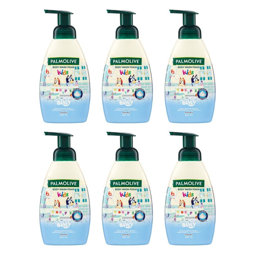 Palmolive Bluey Kids Body Wash Foam Cheeky Berry 400mL x 4 Bundle of 6
