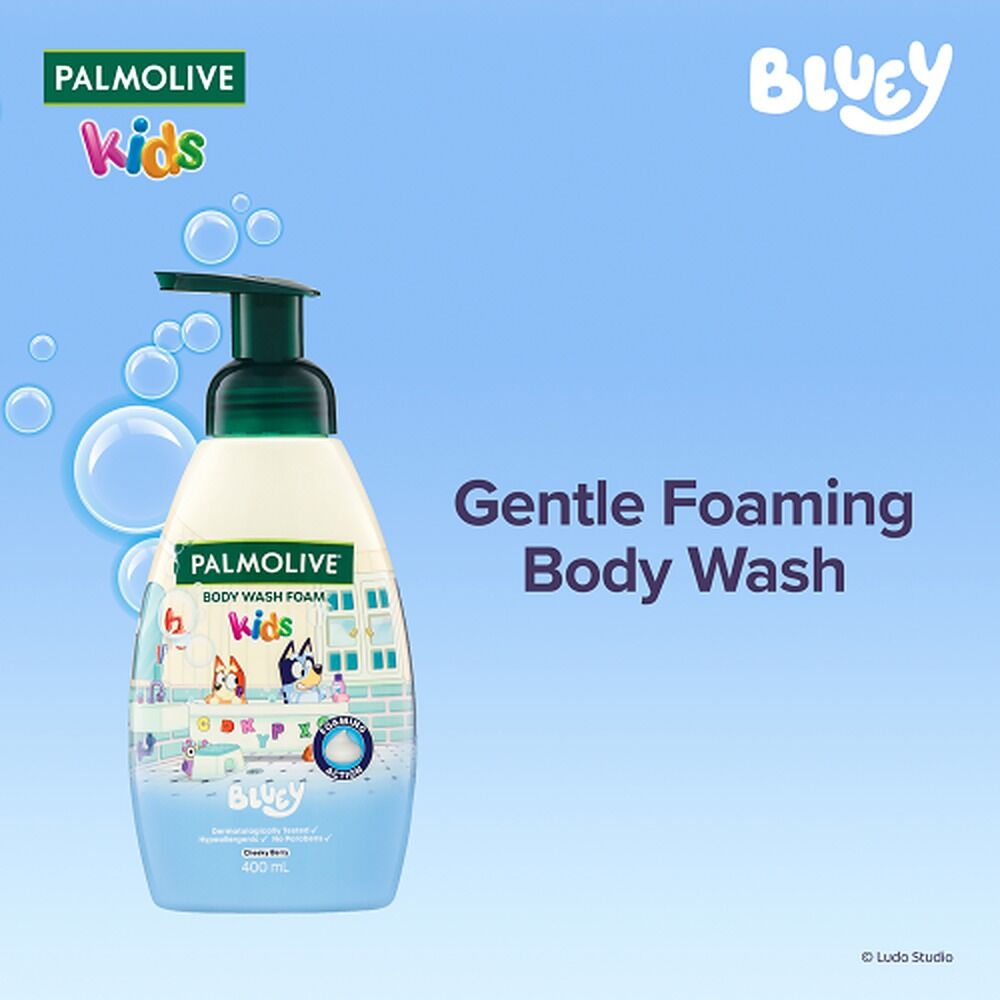 Palmolive Bluey Kids Body Wash Foam Cheeky Berry 400mL x 4