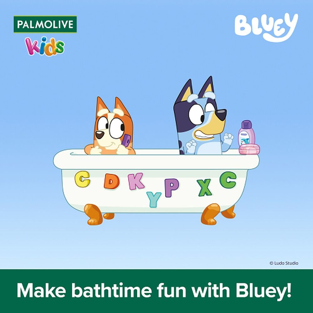 Palmolive Bluey Kids Body Wash Foam Cheeky Berry 400mL x 4