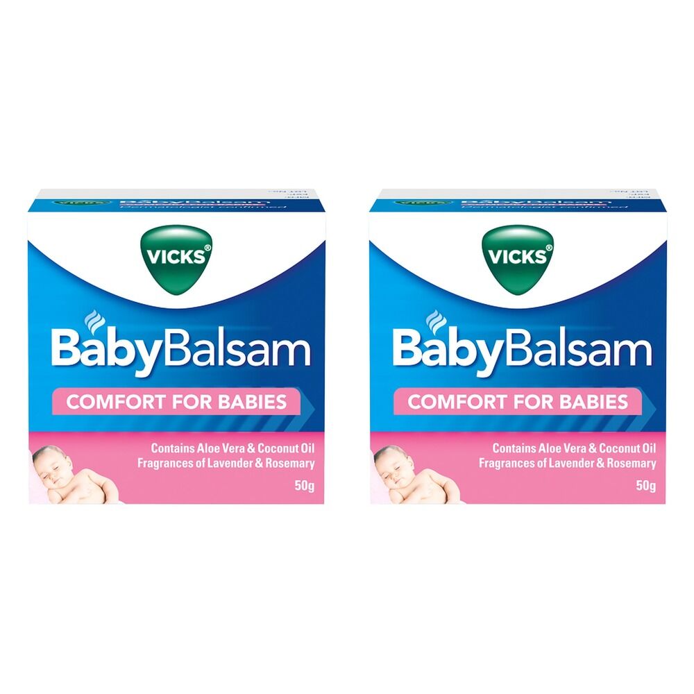 Vicks Baby Balsam Moisturising and Soothing Rub 50g Pack of 2