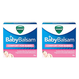 Vicks Baby Balsam Moisturising and Soothing Rub 50g Pack of 2