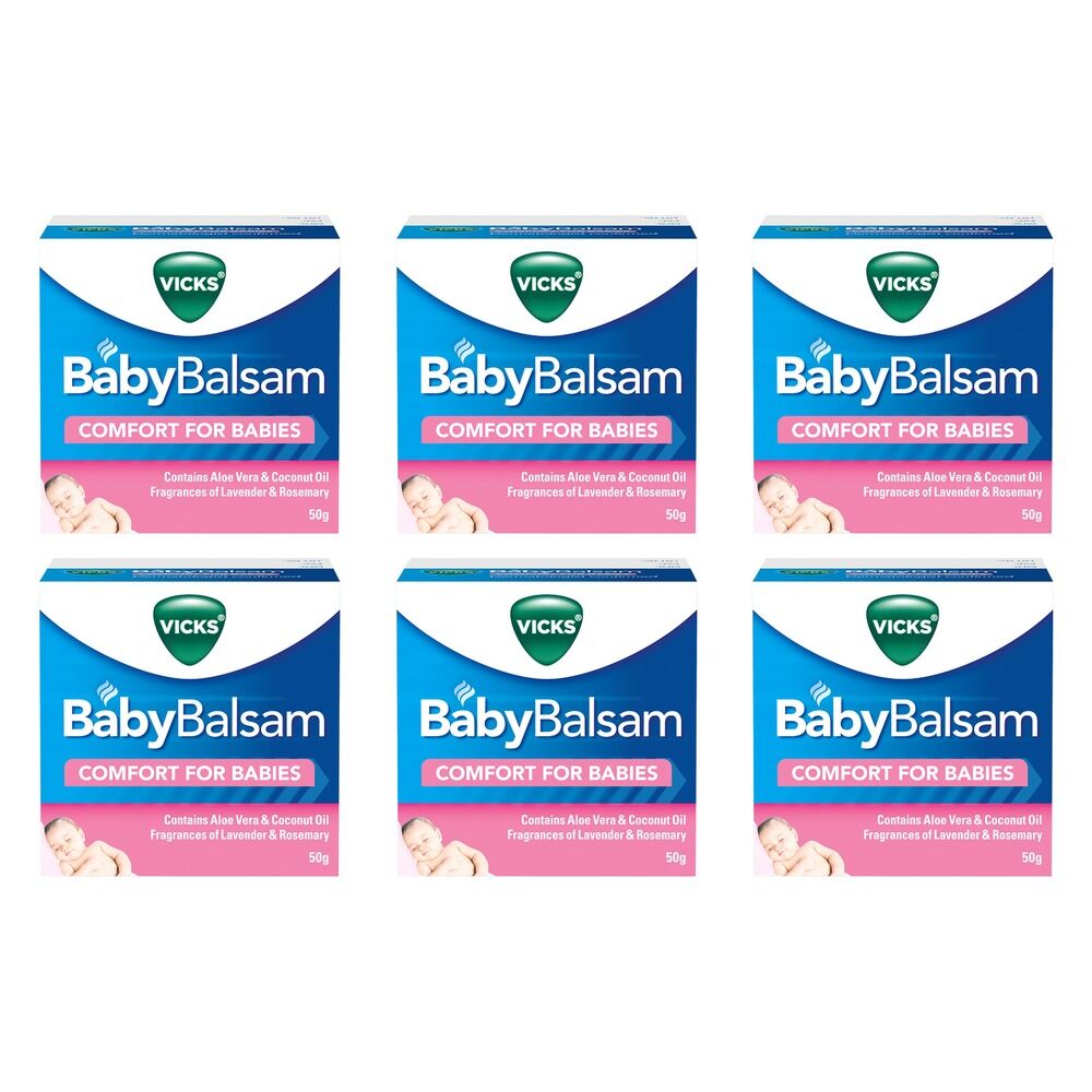 Vicks Baby Balsam Moisturising and Soothing Rub 50g Pack of 6