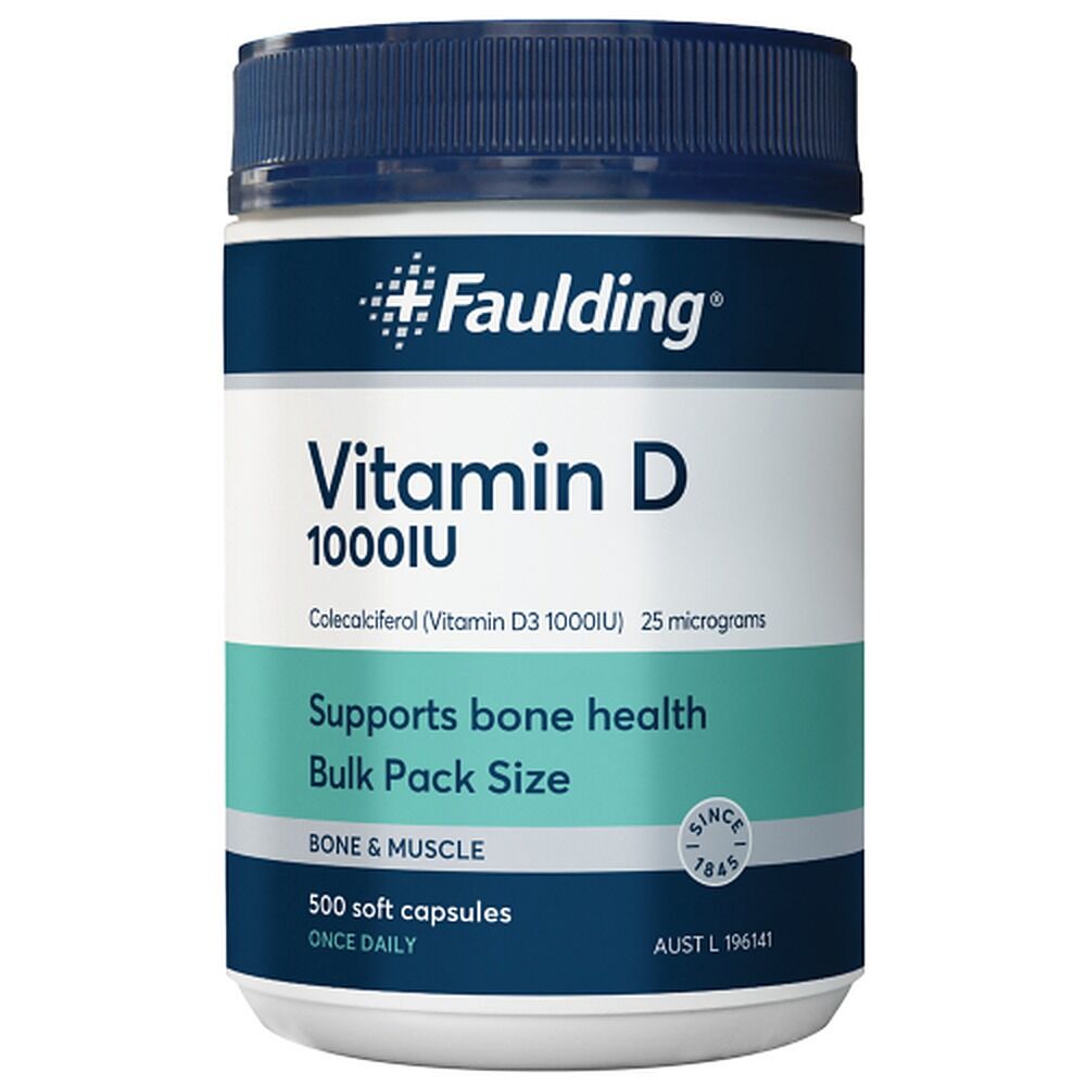 Faulding Vitamin D 1,000 IU 500 Capsules