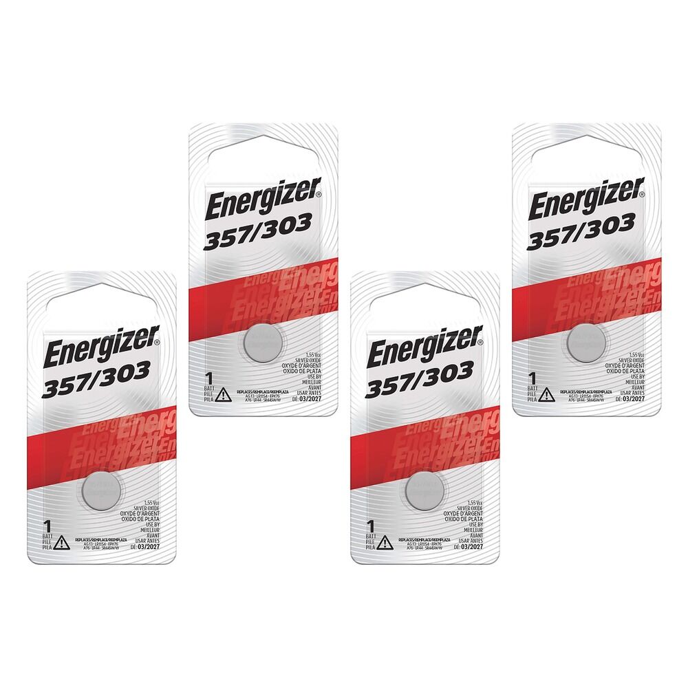 Energizer 357 Silver Oxide Watch Battery Pack of 4