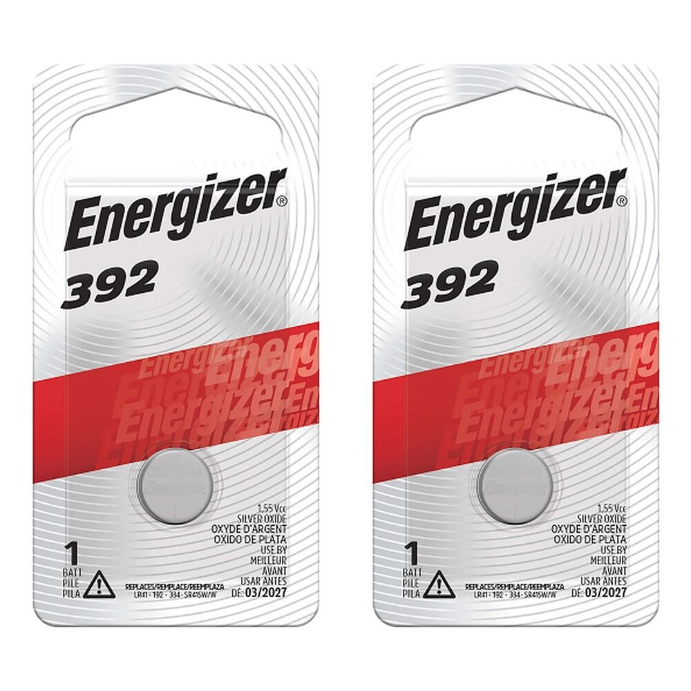 Energizer 392 Silver Oxide Watch Battery Pack of 2