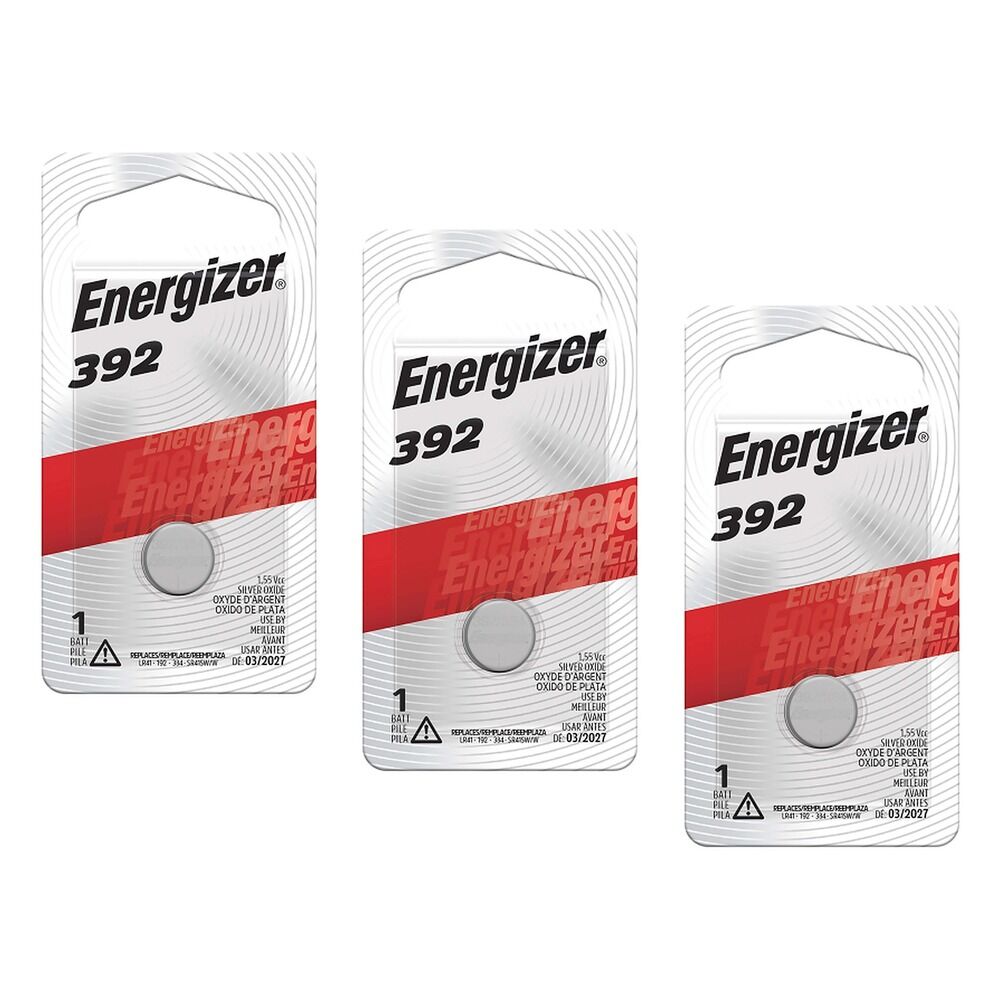 Energizer 392 Silver Oxide Watch Battery Pack of 3