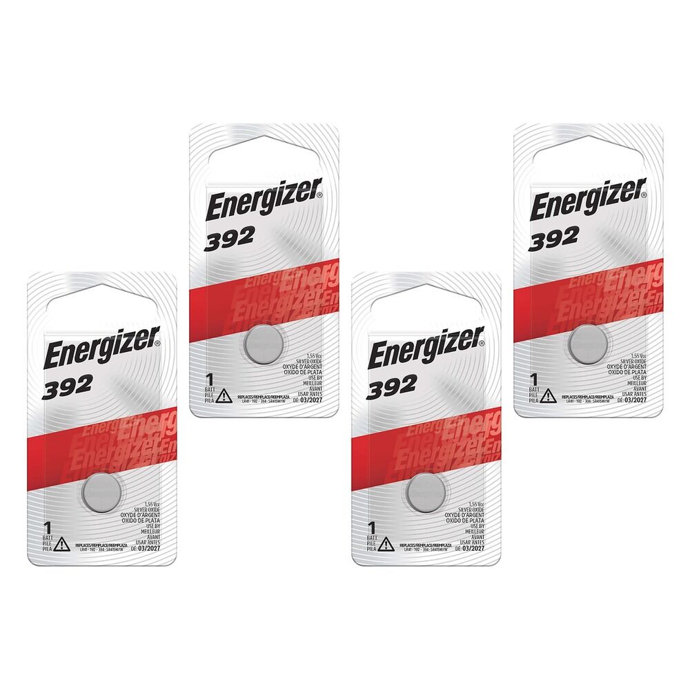 Energizer 392 Silver Oxide Watch Battery Pack of 4