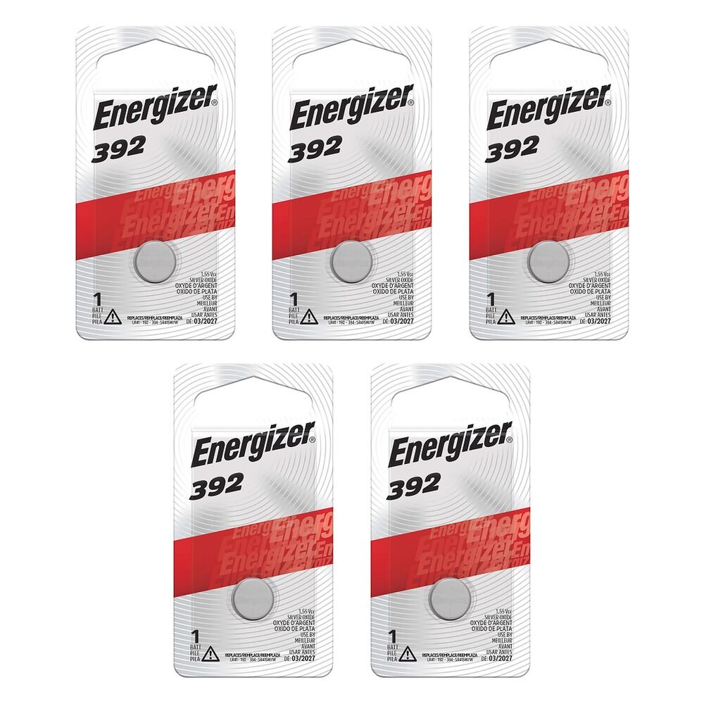 Energizer 392 Silver Oxide Watch Battery Pack of 5