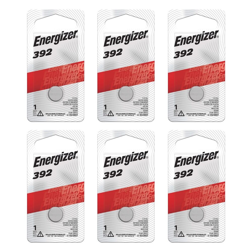 Energizer 392 Silver Oxide Watch Battery Pack of 6