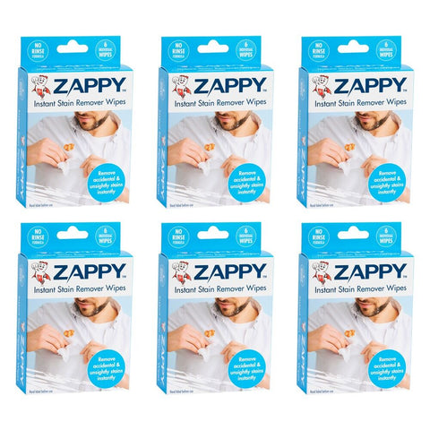 Zappy Instant Stain Remover Wipes 6 Pack x 12 Bundle of 6