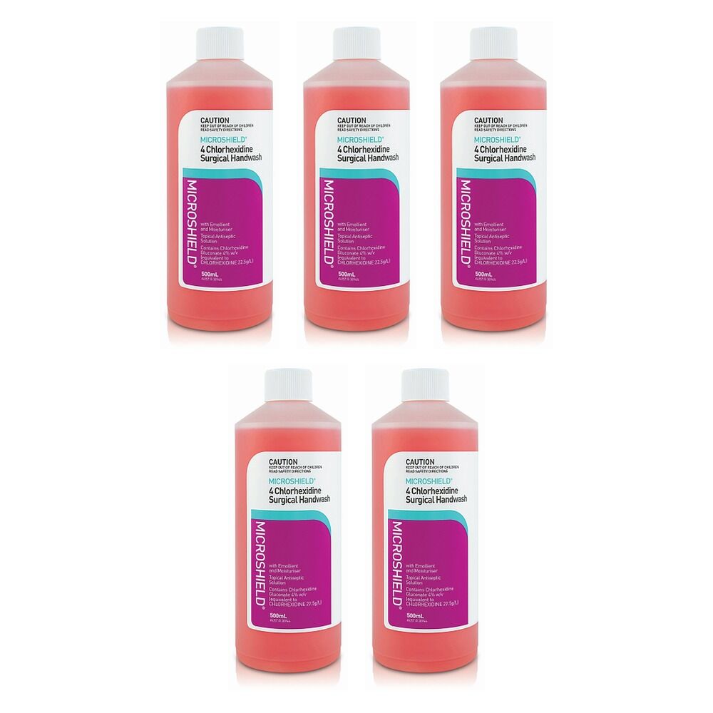 Microshield 4 Chlorhexidine Surgical Wash 500mL Pack of 5
