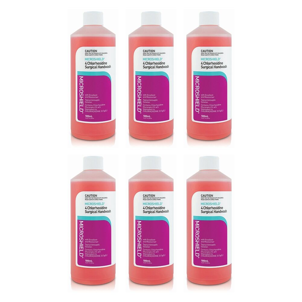 Microshield 4 Chlorhexidine Surgical Wash 500mL Pack of 6