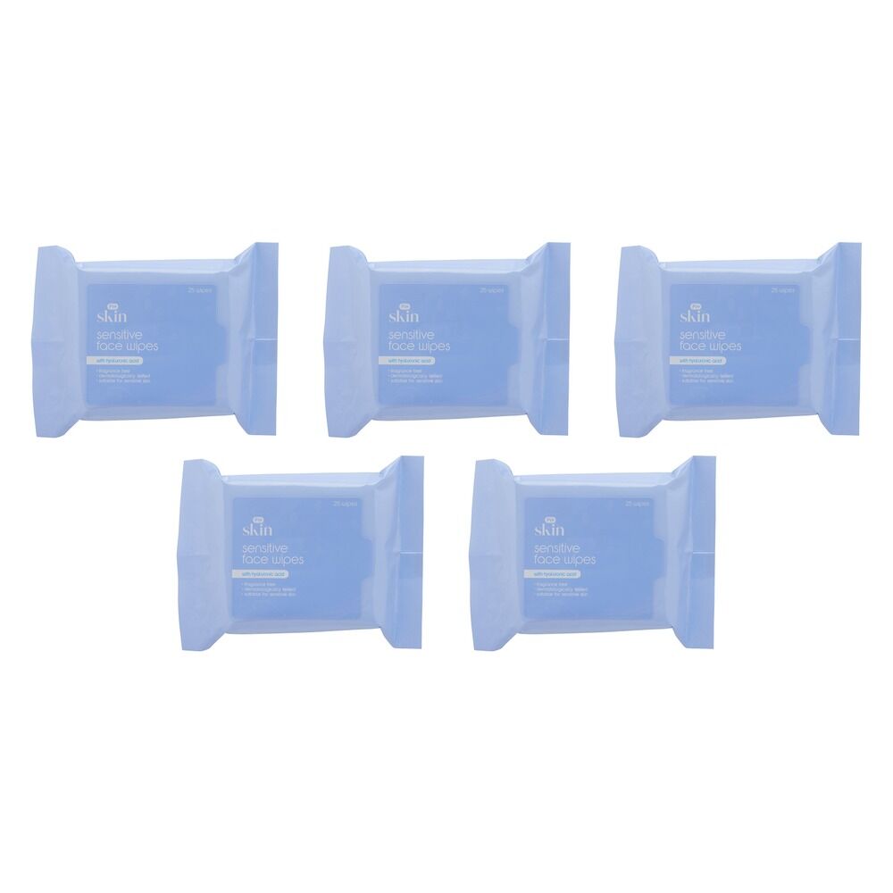 Pharmacy Health Sensitive Face Wipes 25 Pack Bundle of 5