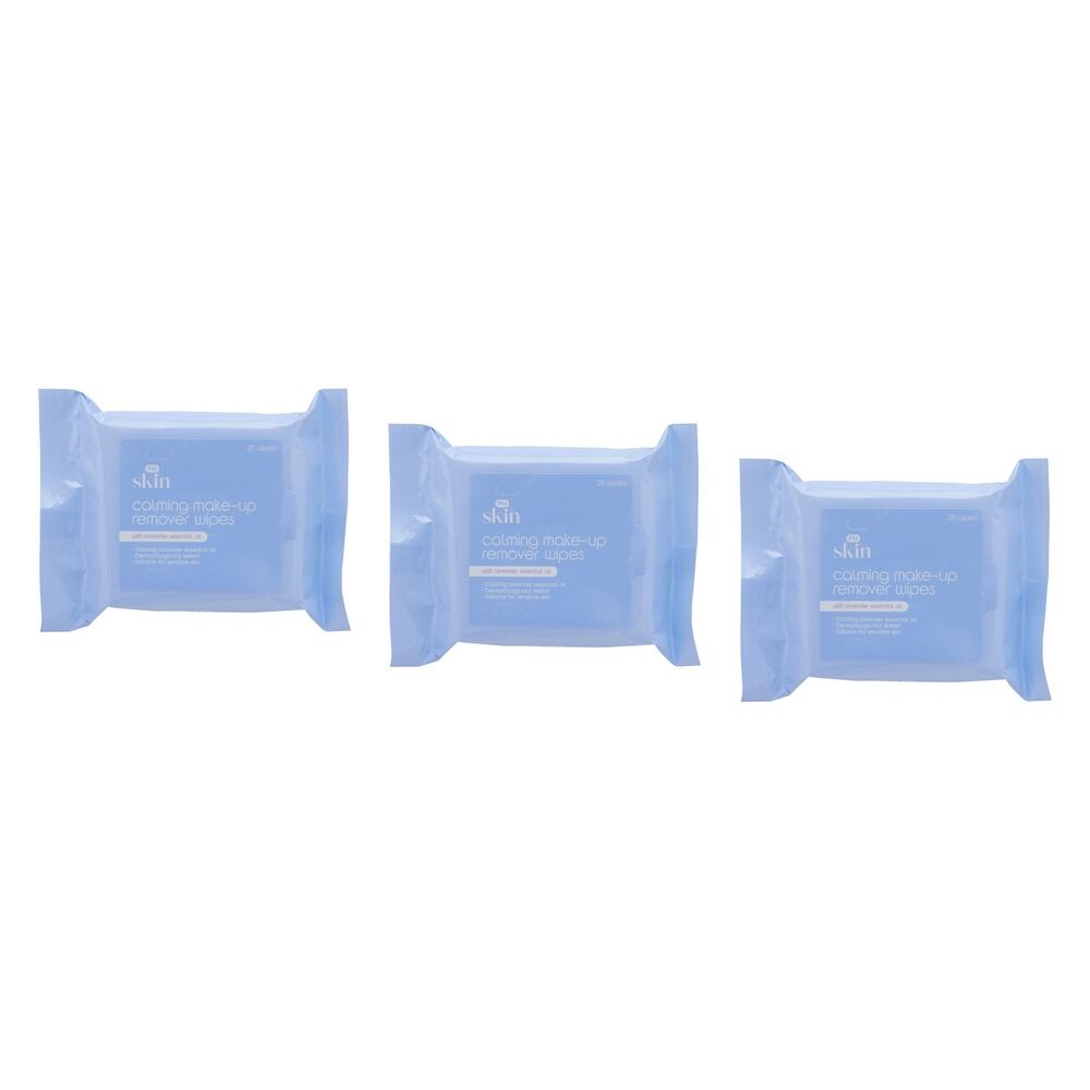 Pharmacy Health Calming Make-Up Remover Wipes 25 Pack Bundle of 3