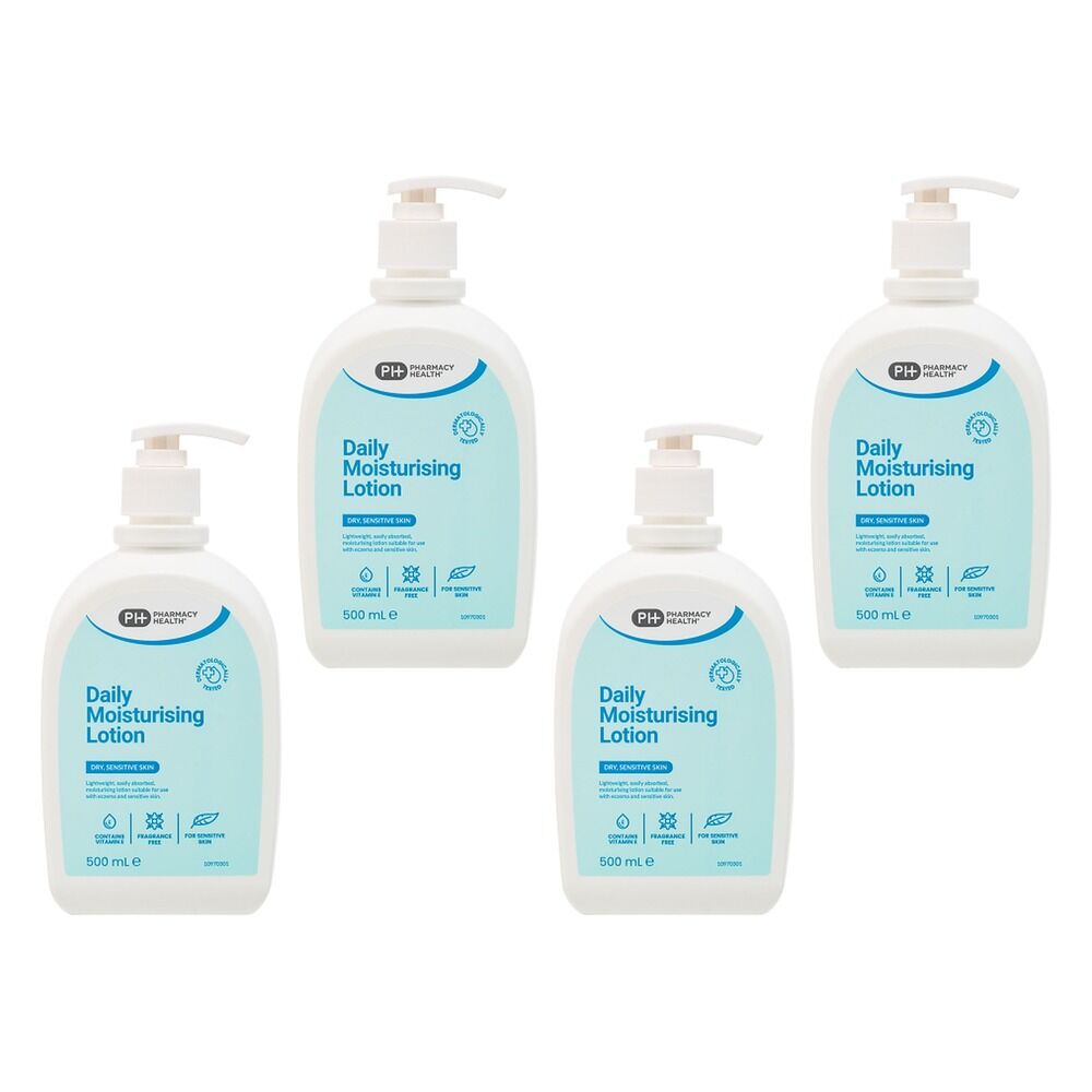Pharmacy Health Dry Skin Moisturising Lotion 500mL Pack of 4