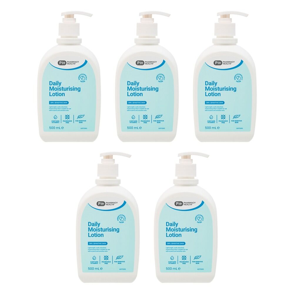 Pharmacy Health Dry Skin Moisturising Lotion 500mL Pack of 5