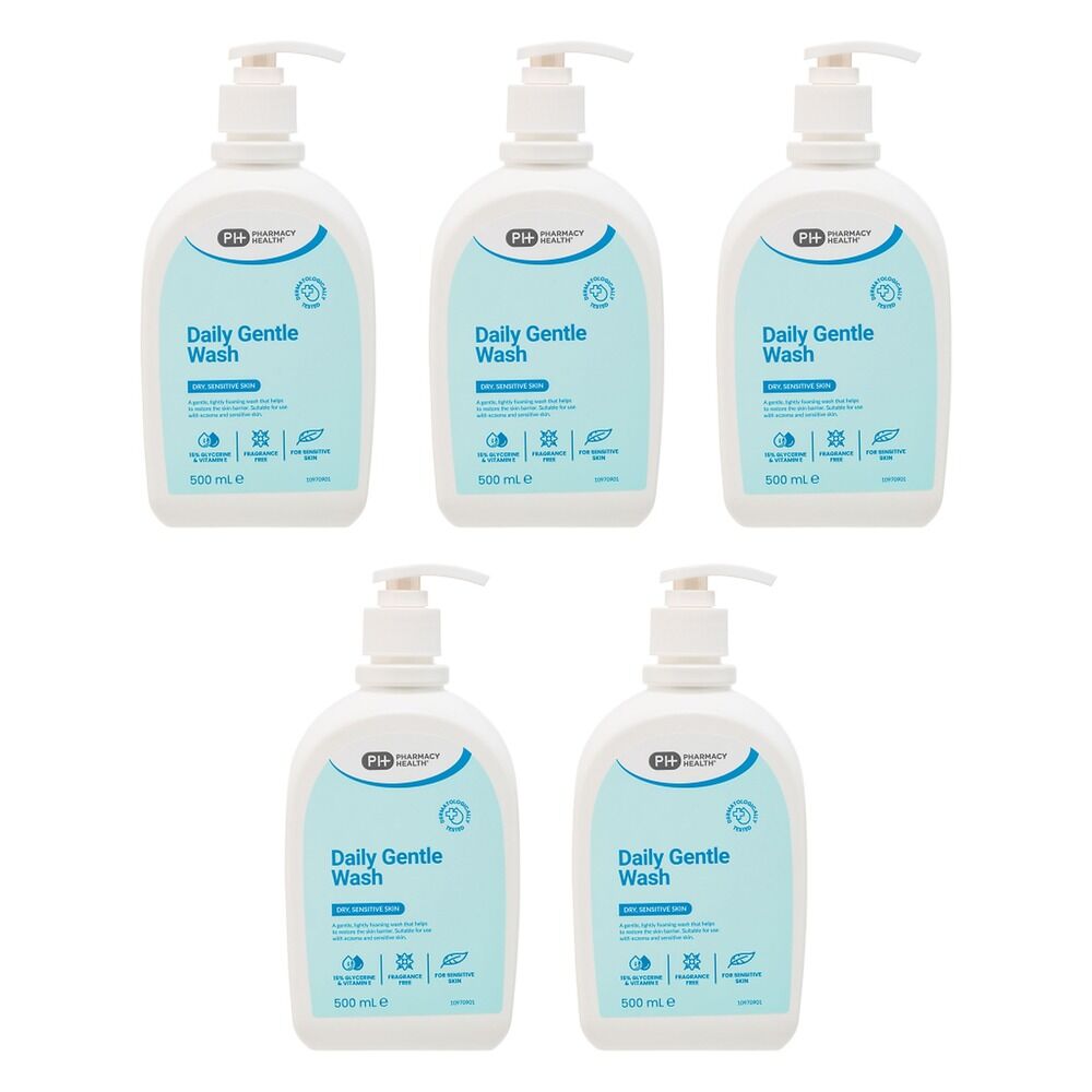 Pharmacy Health Dry Skin Daily Gentle Wash 500ml Pack of 5