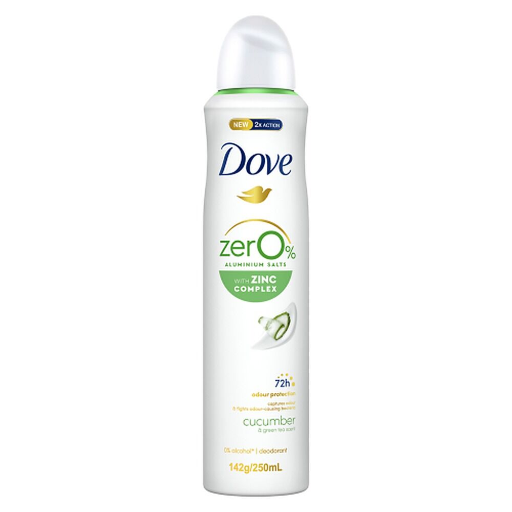 Dove Women Deodorant 0% Aluminium Salts Cucumber & Green Tea 250mL