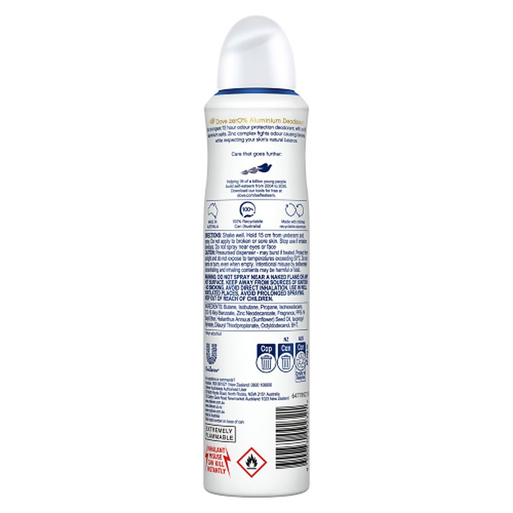 Dove Women Deodorant 0% Aluminium Salts Original 250mL