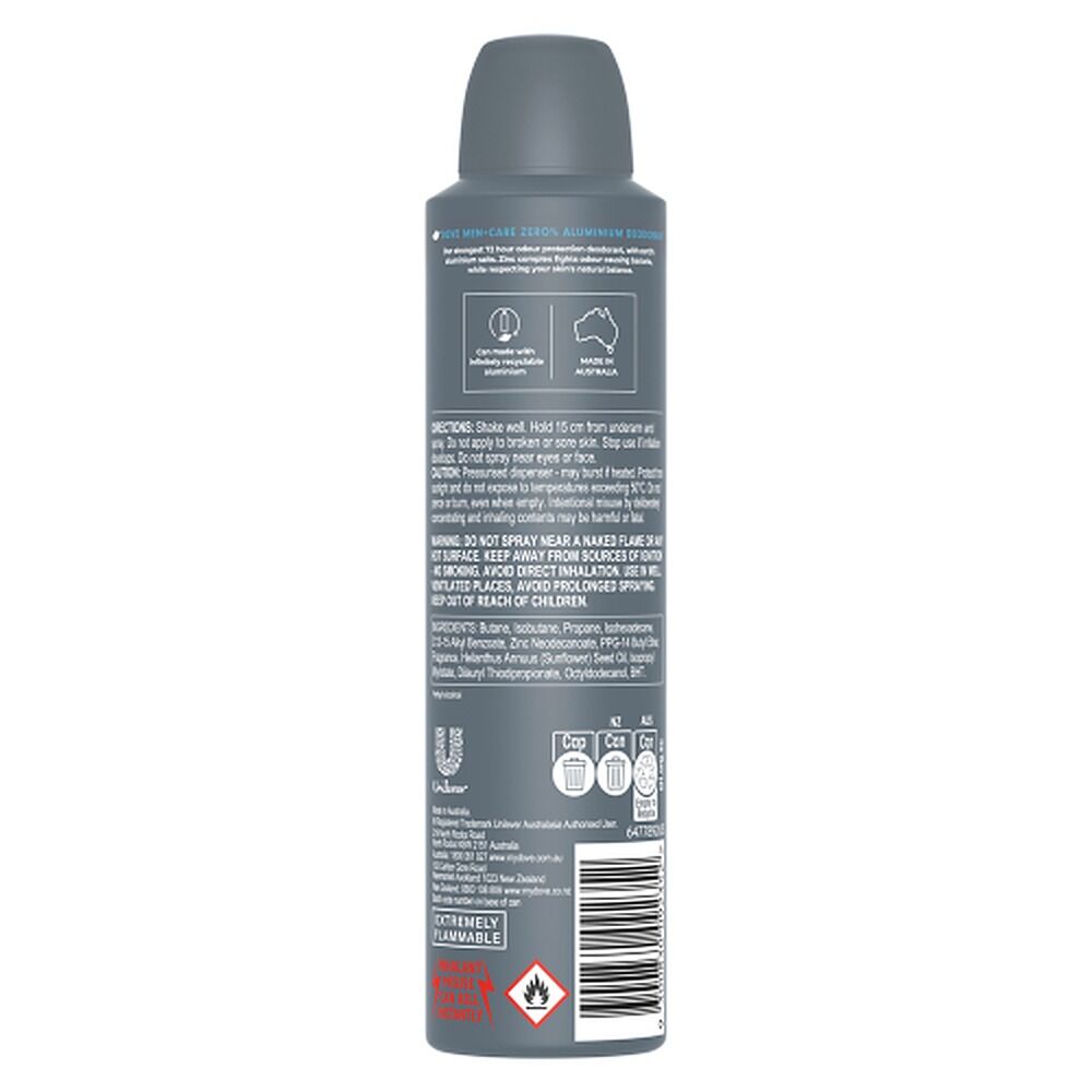 Dove Men+Care 0% Aluminium Aerosol Clean Comfort 250mL