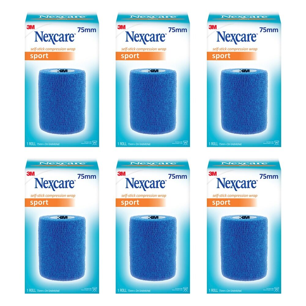 Nexcare Self Stick Compression Wrap 75mm Blue Pack of 6