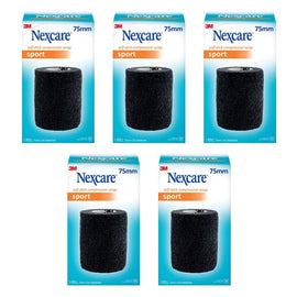 Nexcare Self Stick Compression Wrap 75mm Black Pack of 5