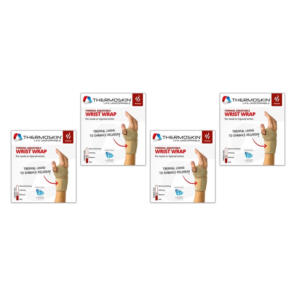 Thermoskin Adjustable Wrist Wrap L/XL Beige Pack of 4